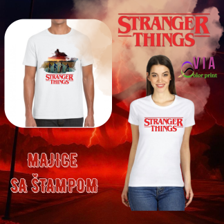 Bele majice sa štampom -Stranger Things