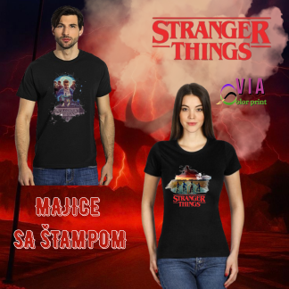 Crne majice sa štampom-Stranger Things
