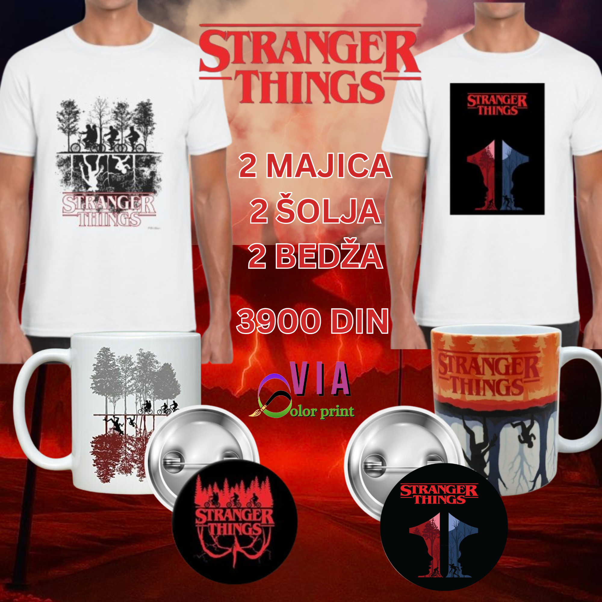 AKCIJA-majice sa štampom Stranger Things