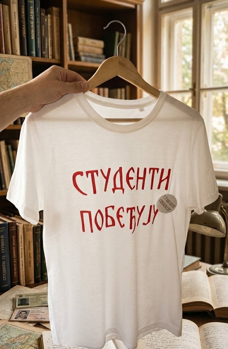Muška bela majica-STUDENTI POBEĐUJU